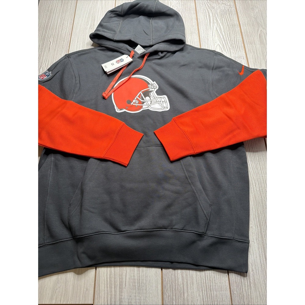 New Nike Cleveland Browns Mens Sideline‎ Club NFL Hooded Sweatshirt Size 3XL